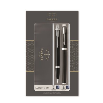 Набор: шариковая + перьевая ручки Parker IM FK321, Black СT (Перо М)