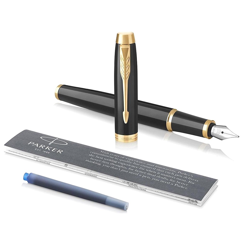 Подарочный набор: Перьевая ручка Parker IM Core F321, Black GT (Перо F) + Ежедневник Black GS